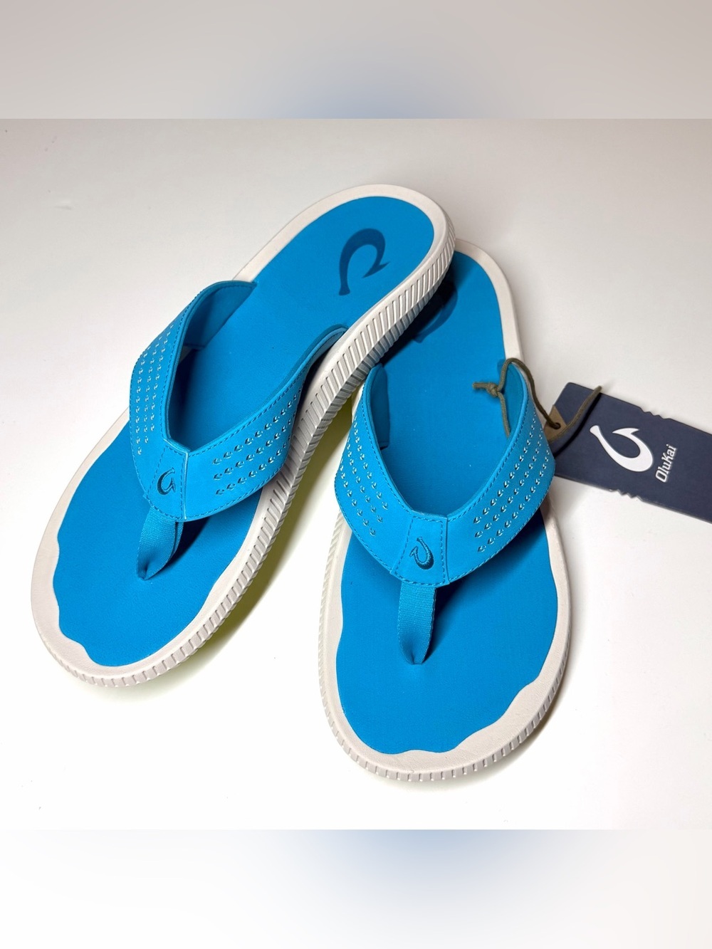 OluKai Ulele Men's Beach Sandals in Tropic Blue / Water Ready Size - 11 - Picture 4 of 8